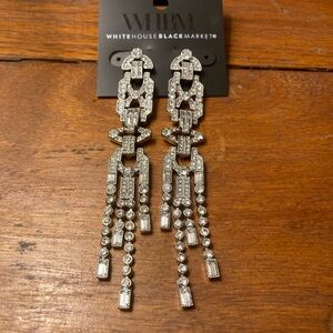 White House Black Market Dazzling Silver Drop Earrings